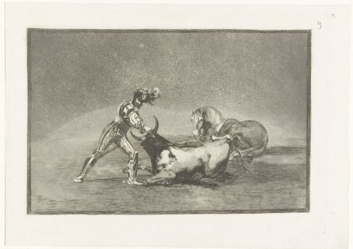 Spanish knight kills a bull