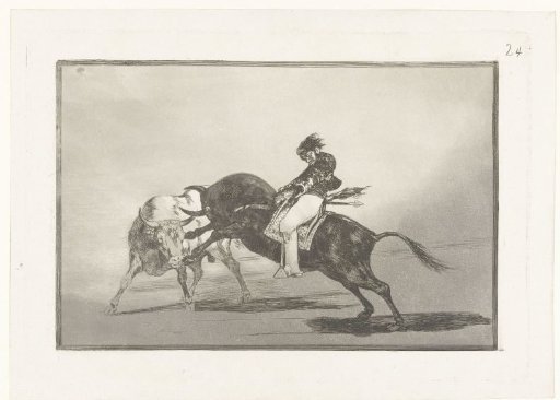 Mariano Ceballos riding a bull