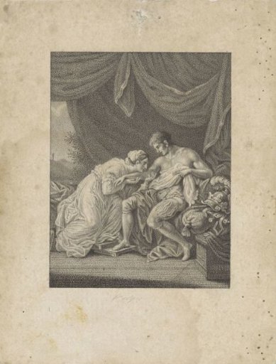 Woman seducing a young man