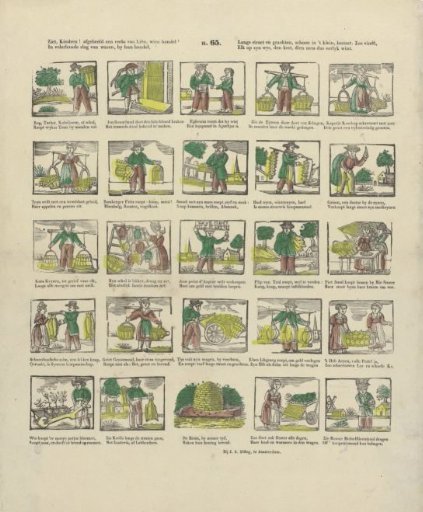 Behold, Children! Depicted is a series of Lien, whose trade / In various sorts of goods, by their commerce, / Along streets and canals, beautifully small, consists. Thus, / Each in his own way, finds the livelihood that is thus honestly won