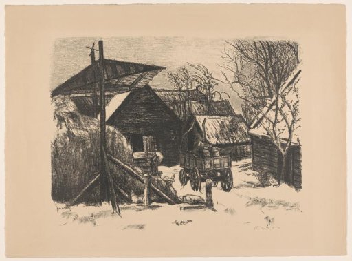 Farmyard in the snow