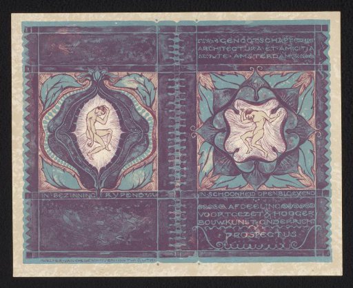 Cover for the prospectus of the 'Department of Secondary and Higher Architectural Education' of the Society Architectura et Amicitia