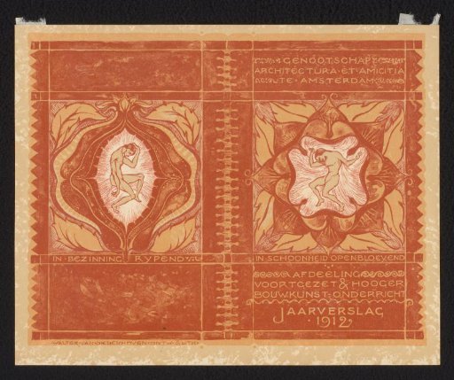 Cover for the 1912 annual report of the 'Department of Secondary and Higher Architectural Education' of the Society Architectura et Amicitia