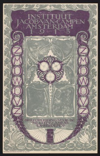 Calendar shield for a calendar for 1913 of the Jacob van Campen Institute