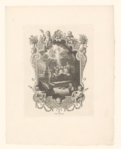 Cartouche with the Adoration of the Shepherds
