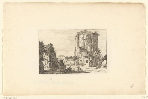 Landscape with two ruins