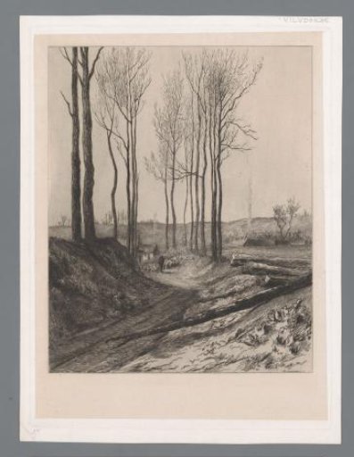 Shepherd with Flock on a Hollow Road near Vilvoorde
