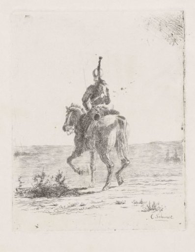 Rider in Uniform, Seen from Behind