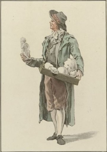 Street vendor with plaster figurines