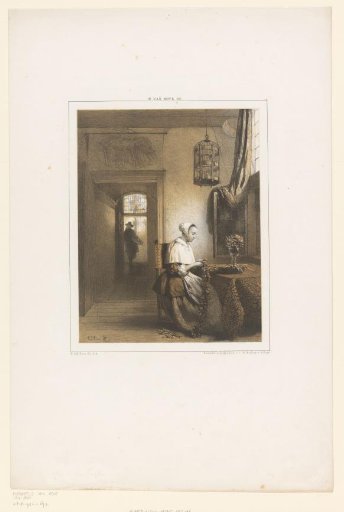 Interior with a Woman Making a Garland