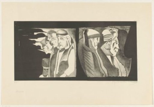 Two Groups of Figures with Their Backs to Each Other