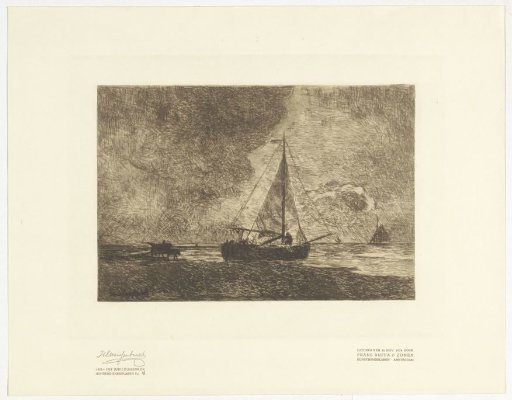Beach Scene with Sailing Ships