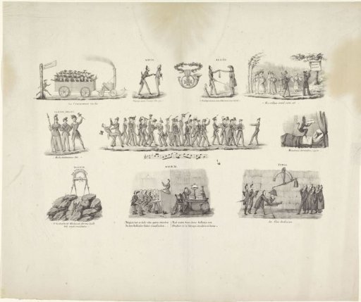 Satirical print from the Utrecht Student Almanac, 1833