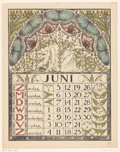 Calendar page for June 1898