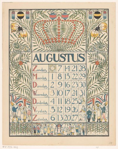 Calendar for August 1898