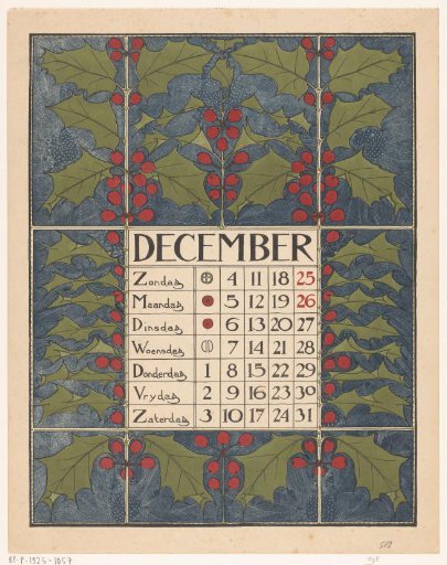 Calendar page for December 1898
