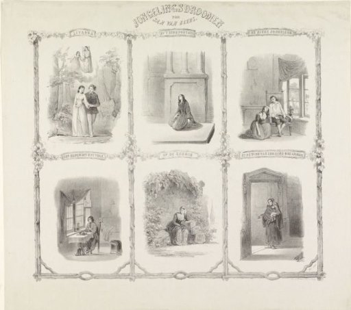 Leaf from the Utrecht Student Almanac, 1856