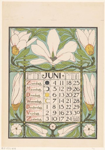 Calendar page for June 1899