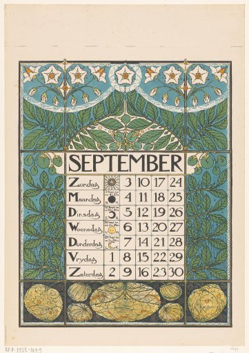Calendar page for September 1899
