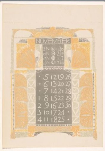 Calendar page November 1899
