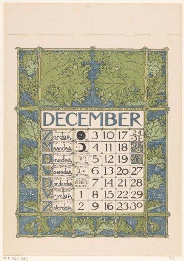 Calendar page for December 1899