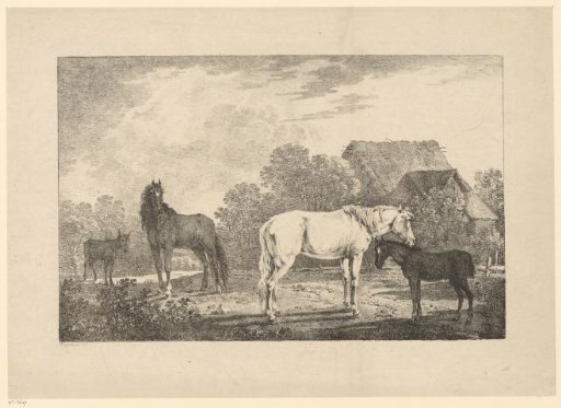 Landscape with four horses