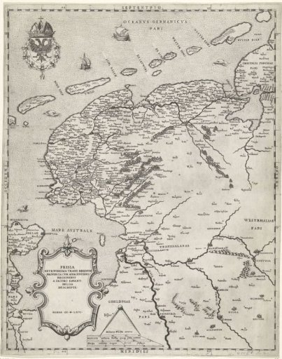 Map of Friesland, Groningen, Drenthe and Overijssel