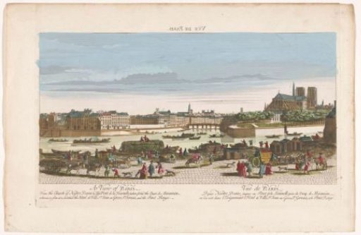 View of the city of Paris from the Quai de Miramion
