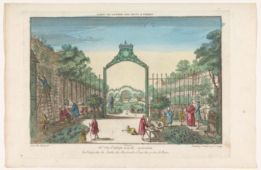View of the Jardin des Marchands in Paris
