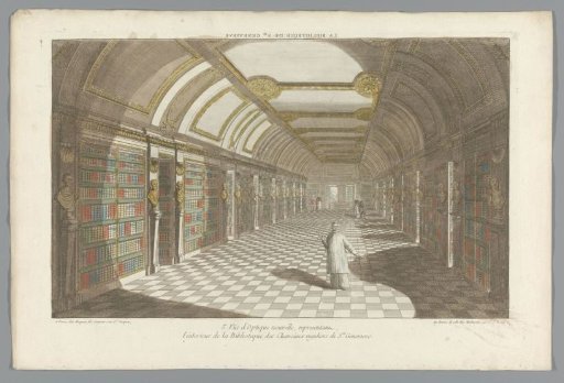 View of the library of the Abbey of Sainte-Geneviève in Paris
