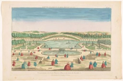 View of the Water Parterre and the Grand Canal in the Garden of the Château de Chantilly