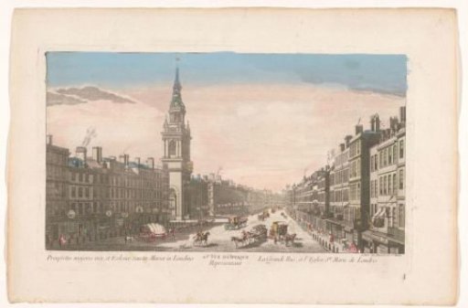 View of the Church of Saint Mary-le-Bow on Cheapside Street in London