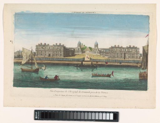 View of Greenwich Hospital on the River Thames in Greenwich