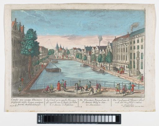 View of the Kloveniersburgwal and the Waag on the Nieuwmarkt in Amsterdam