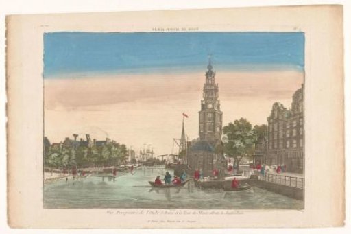 View of the Montelbaanstoren and the Oudeschans in Amsterdam