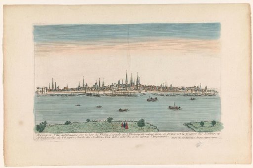View of the City of Mainz on the River Rhine