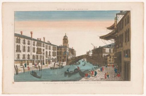 View of the Ponte delle Guglie over the Canale di Cannaregio in Venice