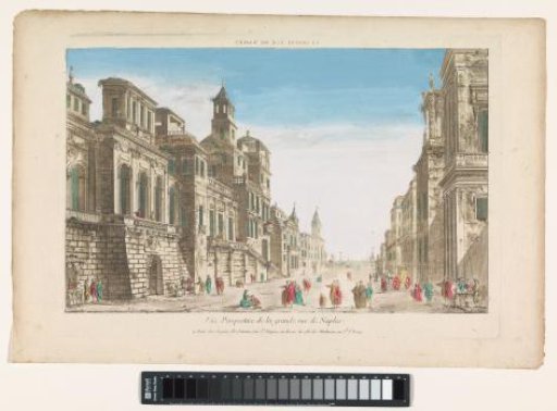 View of a street leading to the sea in Naples