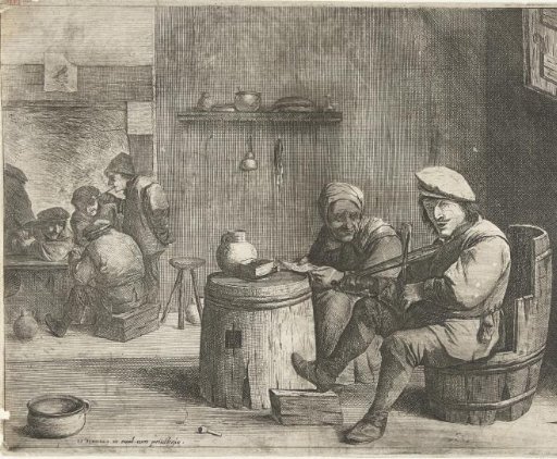 Violin player in a tavern