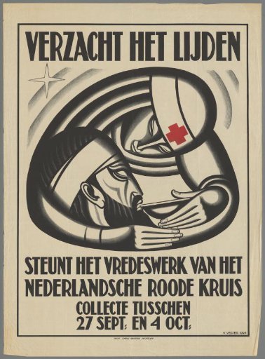 Alleviate suffering. Support the peace work of the Dutch Red Cross. Collection between 27 Sept. and 4 Oct.