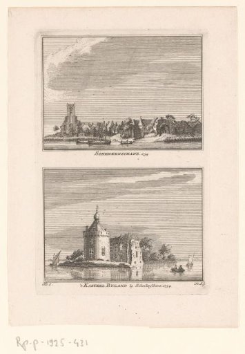 View of Schenkenschanz and Castle Bylandt, 1734