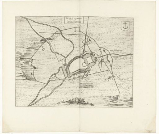 Plan of Lingen with its fortifications, 1597