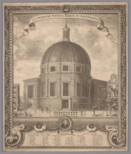 View of the Round Lutheran Church in Amsterdam