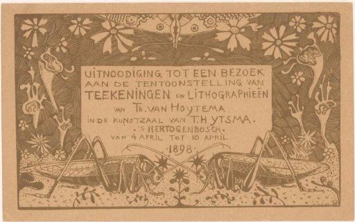 Invitation with two grasshoppers