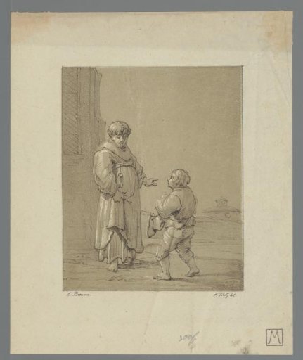 Monk Pointing the Way to a Figure with a Hat