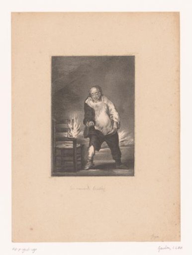Man dressing in a burning house