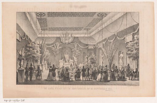 Soiree in Frascati te Amsterdam bij de opening van de Beurs van Zocher op 10 september 1845