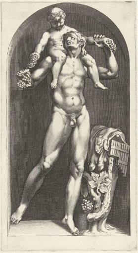 Statue of a Faun with Bacchus on His Shoulders