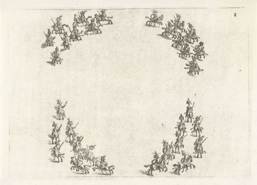 Groups of riders in motion