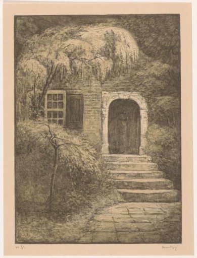 Door with stone steps